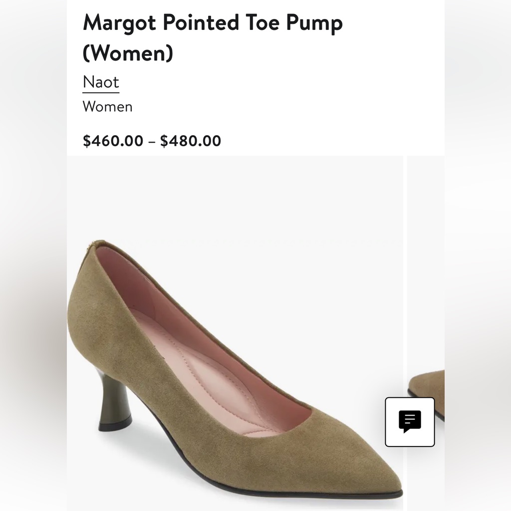 Naot Margo Olive Green Suede Heels New Comfort Size 39 New